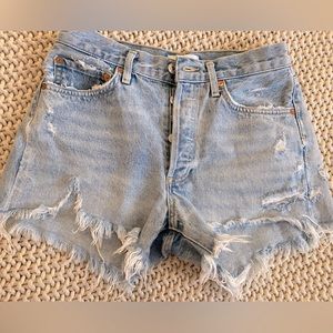 AGOLDE parker denim shorts - color:swapmeet